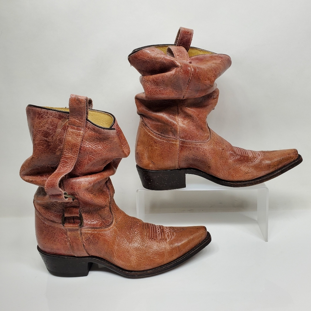 Sundance Slouch Cowboy Boot Blush Buckles